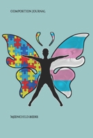 Composition Journal: Transgender Autism Puzzle Pieces Trans Pride Flag Butterfly Journal 6x9 100 blank lined pages 1694896919 Book Cover