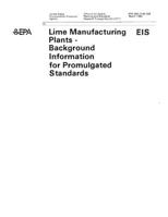 Lime Manufacturing Plants -Background Information for Promulgated Standards 179549736X Book Cover