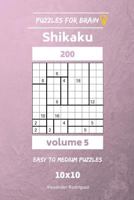Puzzles for Brain - Shikaku 200 Easy to Medium 10x10 vol. 5 1729710697 Book Cover