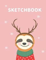 Sketchbook: A Cute Sloth Kawaii Sketchbook for Kids: 100 Pages of 8.5"x11" Blank Paper for Drawing, Doodling or Sketching (Xmas Gift) 1699801479 Book Cover
