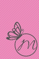 M: Initial M Monogram Notebook Journal Gift Circular Butterfly design 1673790143 Book Cover