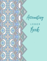 Accounting Ledger Book: General Business Ledger Checking Account Transaction Register Cash Book For Bookkeeping 6 Column Payment Record And Tracker Log Book Blue Ornament Mandala Cover 1654538108 Book Cover