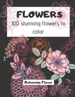 FLOWERS (100 stunning flowers to color): adult flowers coloring book B087S84Z1S Book Cover