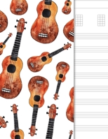 Ukulele Tab Notebook: 6 String Chord and Tablature Staff Music Paper for Students & Teachers, Watercolor Ukuleles Cover 1674297084 Book Cover