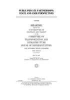 Public-private partnerships: state and user perspectives 1660731402 Book Cover