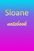 Sloane: Blank Notebook Wide Ruled Lined Paper Notepad Writing Pad Practice Journal Custom Personalized First Name Initial S Blue Purple Gold Taking Class Notes, Homework, Studying School Homeschool &  1670893197 Book Cover