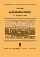 Molekulkraftkonstanten: Zur Theorie Und Berechnung Der Konstanten Der Potentiellen Energie Der Molekule 364272308X Book Cover
