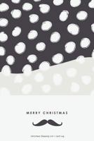 Christmas Shopping List + Card Log: Mustache Black + White Dots 1723763314 Book Cover