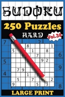 250 Hard Sudoku Puzzles with solutions: Volume 38 B09TDZ4YNJ Book Cover