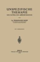 Unspezifische Therapie: Und Naturliche Abwehrvorgange 3642985580 Book Cover