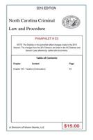North Carolina Criminal Law and Procedure-Pamphlet 53 1502915693 Book Cover