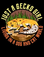 Just A Gecko Girl Living In A Dog And Cat World: Cute Just a Gecko Girl Living In a Dog and Cat World Lizard Blank Sketchbook to Draw and Paint (110 Empty Pages, 8.5 x 11) 1712987399 Book Cover