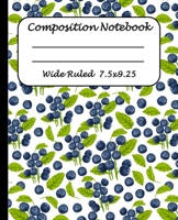 Wide Ruled Composition Notebook: Wide Ruled Line Paper Journal Notebook: Blue Berries Themed Blank lined Writing book Workbook for  Elementary school kids Teens Elderly 1700613405 Book Cover