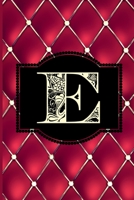 E: Monogram Journal or Diary. Captivating Ruby Red and Gold Diamond Design with a Decorative Uppercase Initial with Texture & Charm on a Vintage Black Cinema Marquee Notebook. (6x9 110 Blank Lined Pag 1692751247 Book Cover