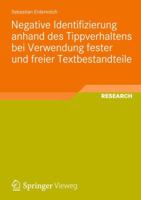 Negative Identifizierung Anhand Des Tippverhaltens Bei Verwendung Fester Und Freier Textbestandteile 3658009667 Book Cover