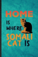 Home Is Where Somali Cat Is: Funny Blank Lined Pet Kitten Cat Notebook/ Journal, Graduation Appreciation Gratitude Thank You Souvenir Gag Gift, Modern Cute Graphic 110 Pages 1708604502 Book Cover