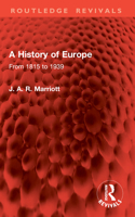 A History of Europe: From 1815 to 1939 1041002432 Book Cover