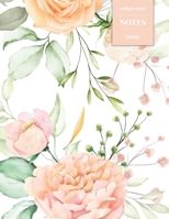 College Ruled Notes 110 Pages: Vintage Floral Notebook for Professionals and Students, Teachers and Writers - Vintage Peach and Blue Roses Pattern 1088494498 Book Cover