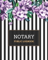 Notary Public Logbook: Watercolor Floral Stripes, Notary Notebook, Notary Public Record Book, Notary Receipt Book, Notarial Record 1710041404 Book Cover