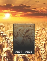 2020 - 2024: 60 Months Calendar / 5 Year Monthly Planner / Agenda (Jan - Dec), notepad organizer / wheat field 1704730791 Book Cover