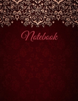Notebook: Burgundy Gold Notebook College Ruled Lined Journal Blank Paper Diary For Notes work And Journaling Large (8.5 x 11 inches ) 100 pages 1674137818 Book Cover