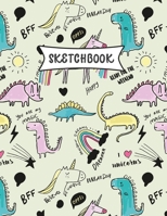 Sketchbook: Cartoon Dinosauri blocco da disegno per bambini Libro di schizzi per i pi� piccoli 1708112154 Book Cover