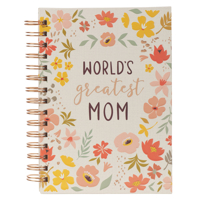 Journal Wirebound Peach Floral World's Greatest Mom 1959982079 Book Cover