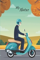 My Notes: Scooter Notebook | Size 6" x 9", 100 Pages | Trend and Original | Convenient to rate Ideas 1674730586 Book Cover
