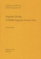 Linguistic Dating of Middle Egyptian Literary Texts: 'dating Egyptian Literary Texts' Gottingen, 9-12 June 2010, Volume 2 3943955125 Book Cover