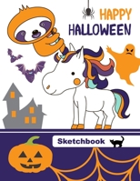 Halloween Sketchbook: Journal with Blank Paper. Art book for Sketching, Doodling and Writing Notes. Drawing Pad for Kids, Adults, Teens and Children. Sketch Book Diary for all ages. Magic Unicorn and  1702139123 Book Cover