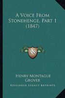 A Voice From Stonehenge, Part 1 (1847) 1179155130 Book Cover