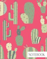 Notebook: Large College Ruled Notebook for Everyday Use Cute and Fun Cactus Pattern on Hot Pink 1691083062 Book Cover