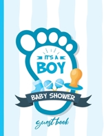 Baby Shower Guest Book: It's a Boy, BONUS Gift Tracker Log and Keepsake Pages, Advice for Parents Sign-In, Blue with Grey Little Peanut B083XX6C6V Book Cover