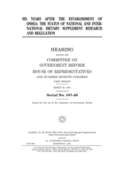 Six years after the establishment of DSHEA : the status of national and international dietary supplement research and regulation 1983620386 Book Cover