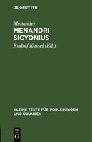 Menandri Sicyonius 3110013215 Book Cover