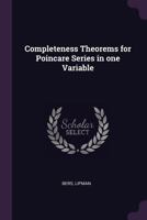 Completeness Theorems for Poincare Series in One Variable 1341629414 Book Cover