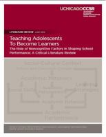 teaching adolescents to become learners: the role of noncognitive factors in shaping school performance: a critical literature review 098568190X Book Cover