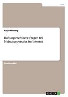 Haftungsrechtliche Fragen Bei Meinungsportalen Im Internet 3656579733 Book Cover