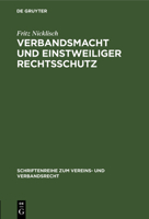Verbandsmacht Und Einstweiliger Rechtsschutz 3112306066 Book Cover