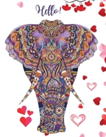 Hello!: College Ruled Paper with a BW elephant illustrations on each page, 8.5 x 11- 150 Pages, Perfect for School, Office and Home 0161931243 Book Cover