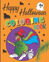 Happy Halloween Coloring Book: Happy Halloween Coloring Book for Kids 4-9 years, We Especially design Halloween Festival cartoons for kids, 8 x 10 in (20.32 x 25.4 cm) 42 Pages B08JDTP8NX Book Cover