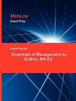 Exam Prep for Essentials of Management by DuBrin, 8th Ed 1428872442 Book Cover
