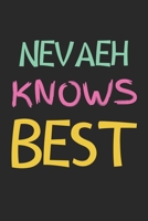 Nevaeh Knows Best: Lined Journal, 120 Pages, 6 x 9, Nevaeh Personalized Name Notebook Gift Idea, Black Matte Finish (Nevaeh Knows Best Journal) 1675799679 Book Cover