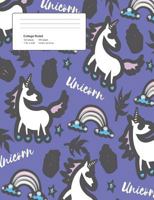 Unicorn Light Purple Composition College Ruled Book (7.44 x 9.69) 200 pages V14 1723531901 Book Cover