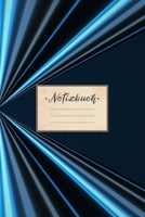 Notizbuch: blanko, DIN A5 Format, 100 leere Seiten mit Rahmen, wei�es Papier, gl�nzendes Softcover f�r hochwertiges Design Malbuch - Skizzenheft - Zeichenbuch - �bungsheft Cover: Blaue Lichstrahlen Du 169278241X Book Cover