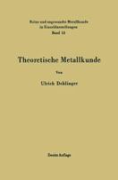 Theoretische Metallkunde 3642533566 Book Cover