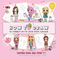 How to draw-connect dots and fill color-loving kids and pets! (Volume 1): 8.5"x8.5", 90 color pages ,more than 100 characters B08VLLRSYF Book Cover