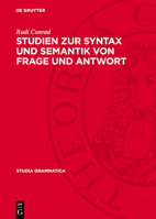 Studien Zur Syntax Und Semantik Von Frage Und Antwort 3112750624 Book Cover