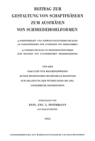 Beitrag zur Gestaltung von Schaftfräsern zum Ausfräsen von Schmiedehohlformen 3662244969 Book Cover