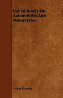 List of Books on Automobiles and Motorcycles 1445530066 Book Cover